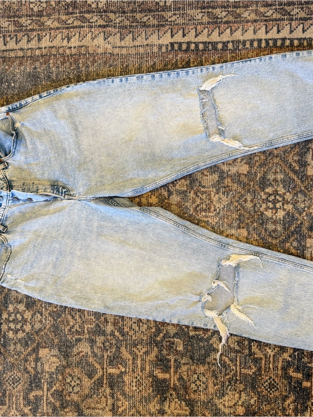 Abercrombie & Fitch Light Blue Ripped Boyfriend Jeans